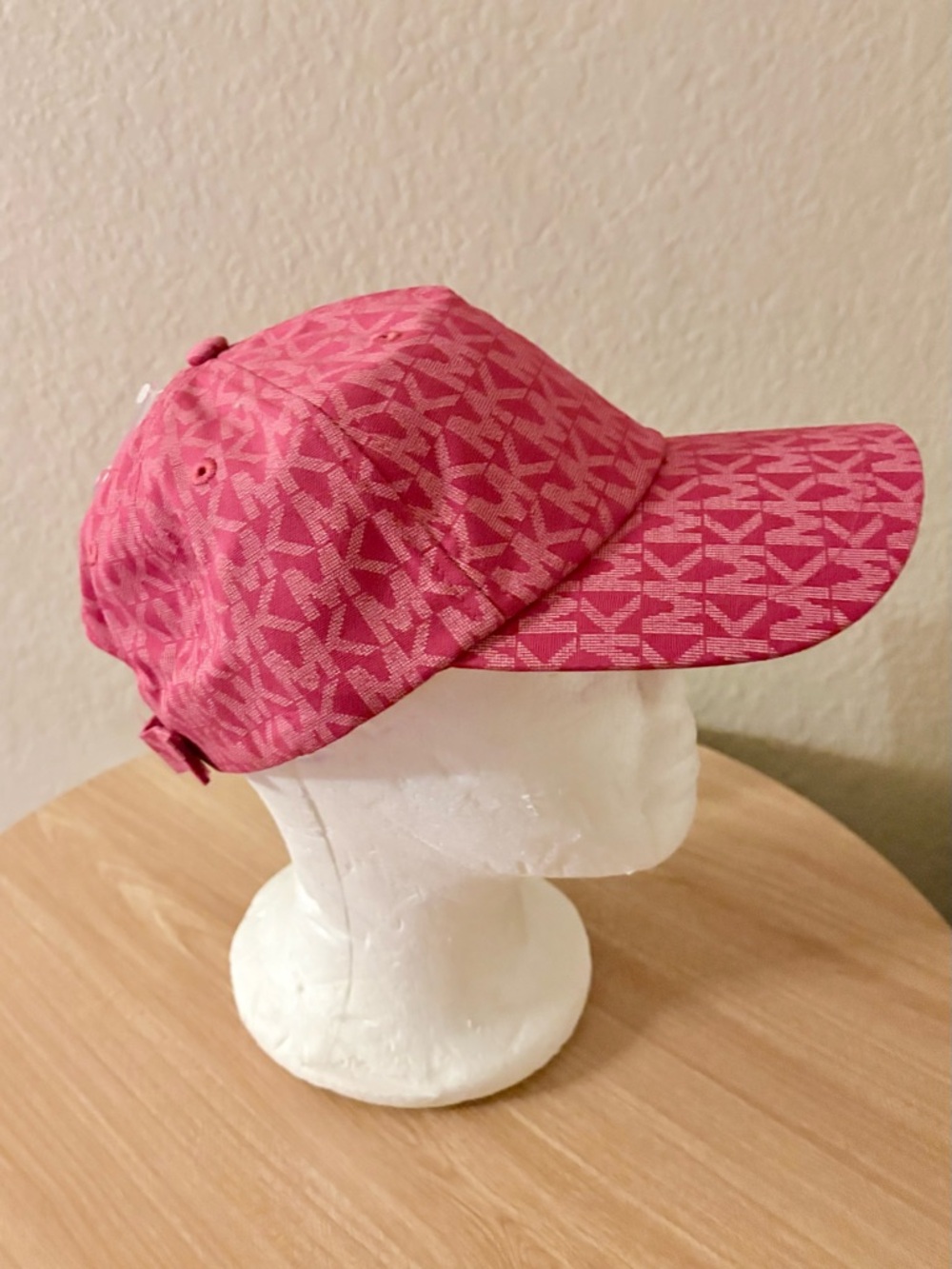 Michael Kors Pink MK Logo Monogram Strap Back Baseball Cap Hat Adjustable NWT